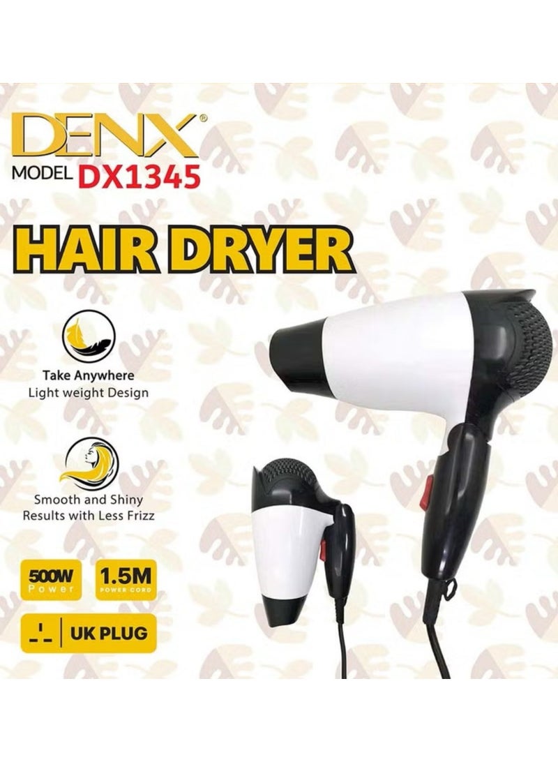 Denx A Folding Hair Dryer With A Loaded And Lightweight Design To Soften And Dry Hair - Image 1