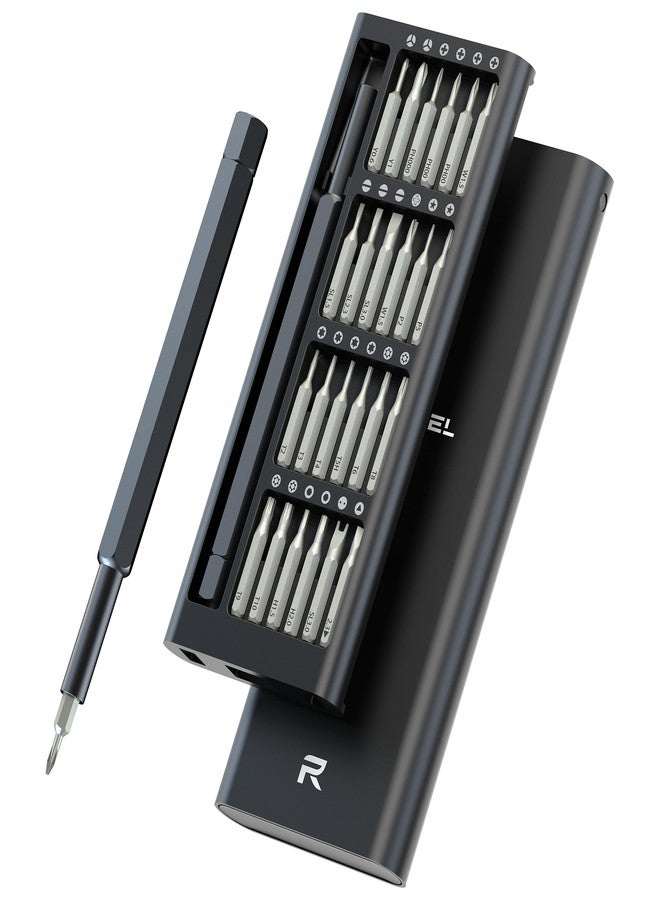 ريبل مجموعة مفكات براغي دقيقة صغيرة 25 في 1 من ريبيل، مجموعة أدوات إصلاح مغناطيسية صغيرة احترافية لأجهزة آيفون، والكمبيوتر، واللاب توب، والنظارات، وإكس بوكس، وبلاي ستيشن 4، وبلاي ستيشن 5، وسويتش، والساعة، وماك بوك، والكمبيوتر الشخصي، والإلكترونيات - Image 1