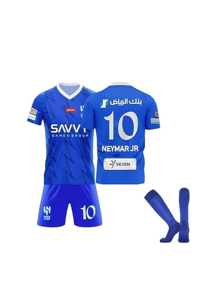 Generic - Football Jersey Set For Kids,Neymar Riyadh Crescent No 10 Jersey Football Jersey Suit Match Training Jersey - Image 1