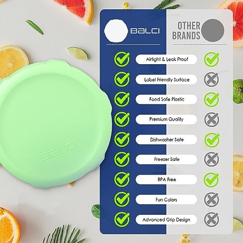BALCI Premium Mason Jar Lids (8 Pack) - Heavy Duty, BPA Free Reusable Plastic Mason Jar Lids - Dry Canning Lid that fits Ball, Kerr & More - 4 Wide Mouth & 4 Regular Mouth Leak Proof Lids. … - Image 3