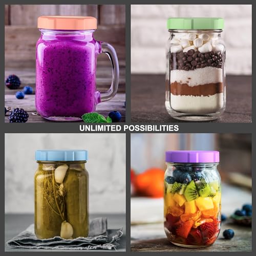 BALCI Premium Mason Jar Lids (8 Pack) - Heavy Duty, BPA Free Reusable Plastic Mason Jar Lids - Dry Canning Lid that fits Ball, Kerr & More - 4 Wide Mouth & 4 Regular Mouth Leak Proof Lids. … - Image 5