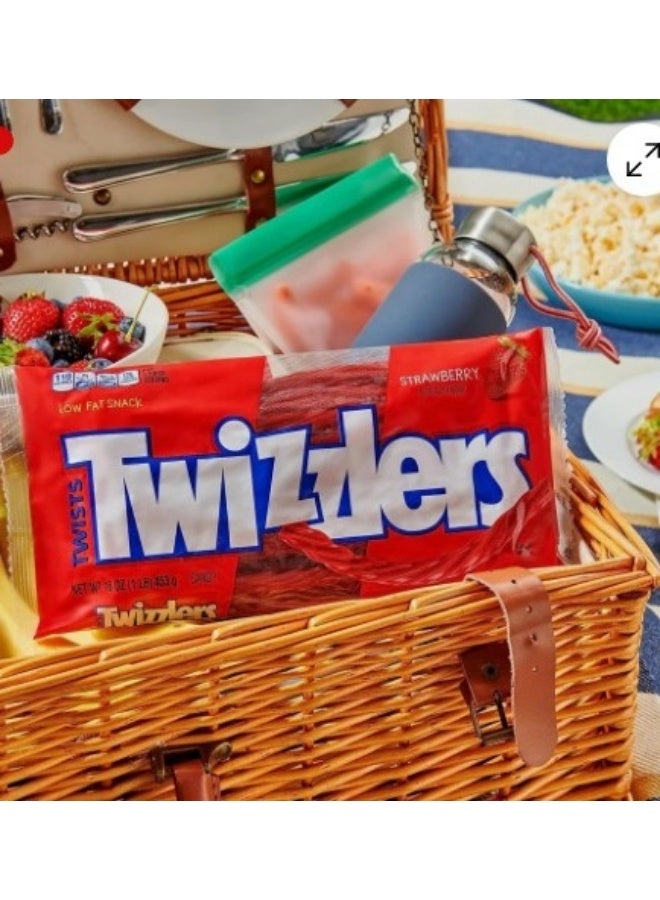 TWIZZLERS Twists Strawberry Flavored Licorice Style, Chewy Candy Bag, 16 Oz - Image 3