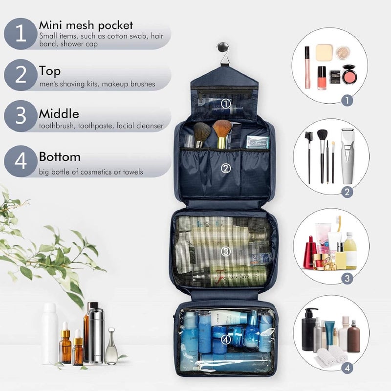 Carttiya Large Toiletry Bag for Men and Women, Travel Cosmetic Bag, Waterproof Travel Toiletry Bag - Image 4