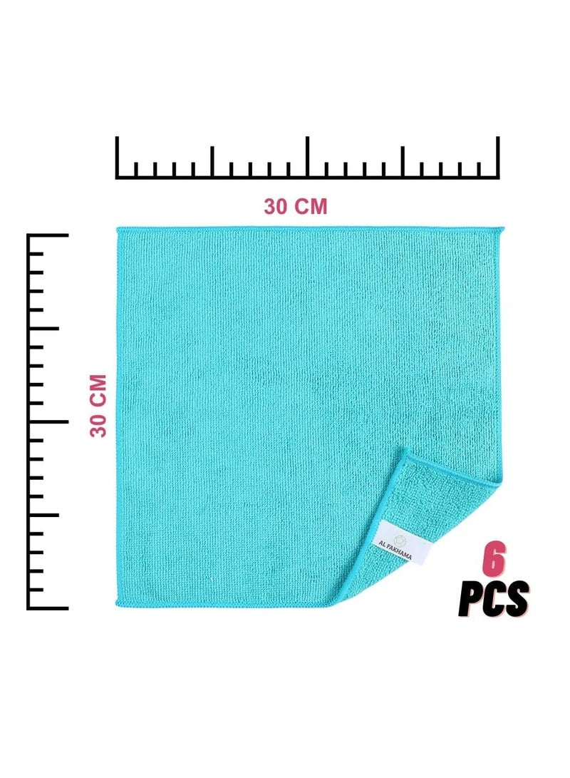 Microfiber Cleaning Cloth Set,Super Absorbent,Lint-Free,Reusable  Multi-Purpose Kitchen Towels (Pack of 6 Vibrant Colors,30x30 cm) - Image 3