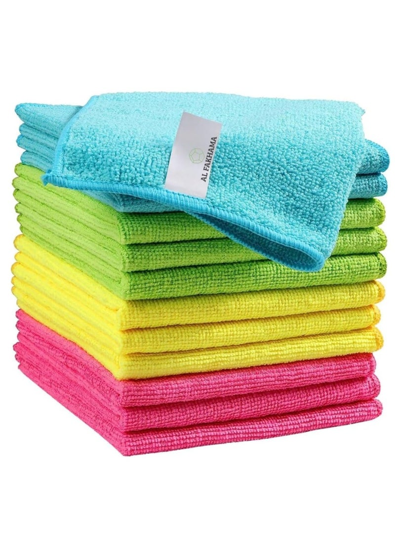 Microfiber Cleaning Cloth Set,Super Absorbent,Lint-Free,Reusable  Multi-Purpose Kitchen Towels (Pack of 6 Vibrant Colors,30x30 cm) - Image 1
