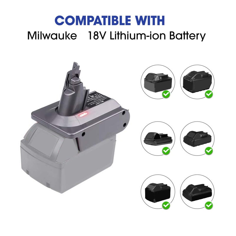 Btrui For Dyson V6 Battery Adapter For Milwaukee M18 18V Battery To For Dyson V6 Sv03 Sv04 Sv09 Dc62 Dc59 Fluffy Vacuum Converter (Only Mil18V6 Adapter) - Image 3
