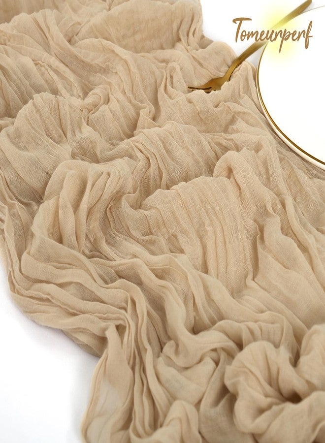 Tomeurperf 16 Pack Cheesecloth Table Runner Beige, 35 x 70 Inch Gauze Cheese Cloth Table Runner Rustic Boho Wedding Table Runner for Wedding Birthday Party Bridal Shower Cake Table Decoration - Image 5