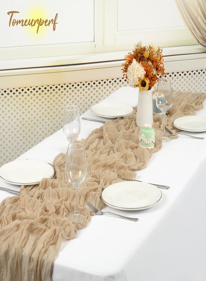 Tomeurperf 16 Pack Cheesecloth Table Runner Beige, 35 x 70 Inch Gauze Cheese Cloth Table Runner Rustic Boho Wedding Table Runner for Wedding Birthday Party Bridal Shower Cake Table Decoration - Image 4