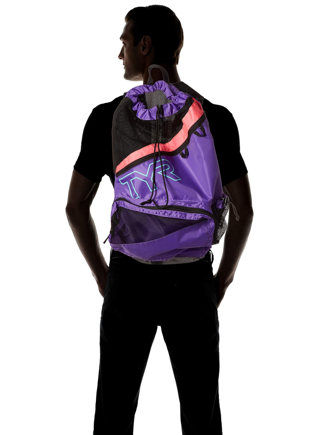 TYR TYR Elite Team Mesh Backpack, Pink/Purple, one Size  - Image 2