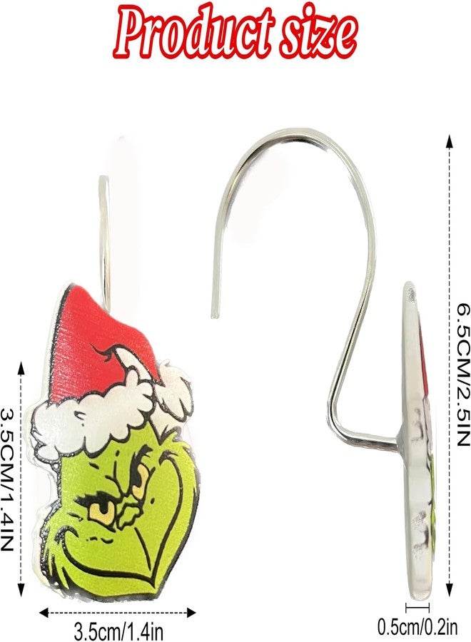 SHOCAWS 12-Piece Christmas Shower Curtain Hooks - Festive Metal Rustproof Cute Shower Curtain Rings Bathroom Decoration Accessories - Image 4