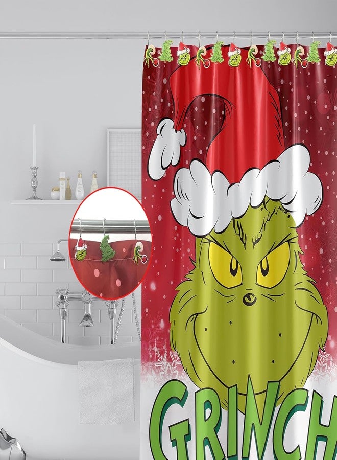 SHOCAWS 12-Piece Christmas Shower Curtain Hooks - Festive Metal Rustproof Cute Shower Curtain Rings Bathroom Decoration Accessories - Image 2