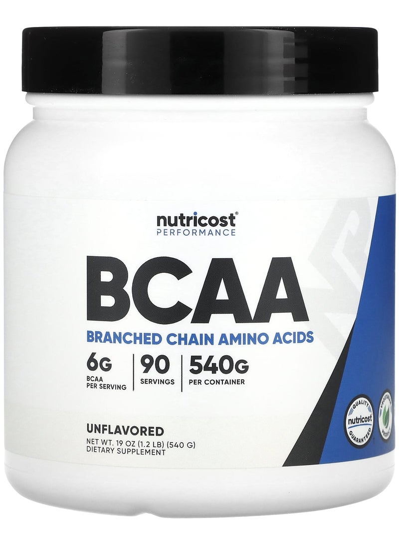 Nutricost Performance, BCAA, Unflavored, 1.2 lb (540 g)