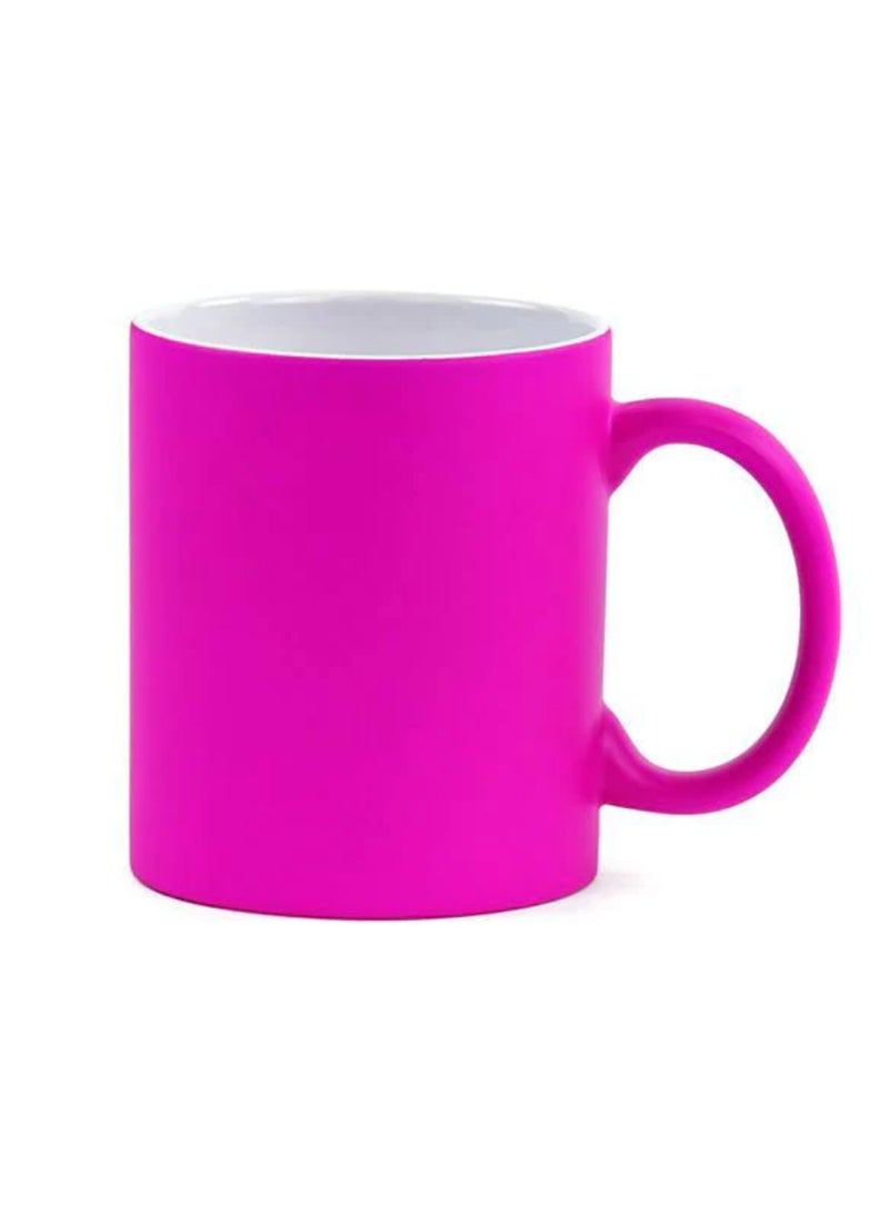 Vitacelli Matte Fluorescent Pink Ceramic Sublimation Coffee Mug - 11oz. - Image 1