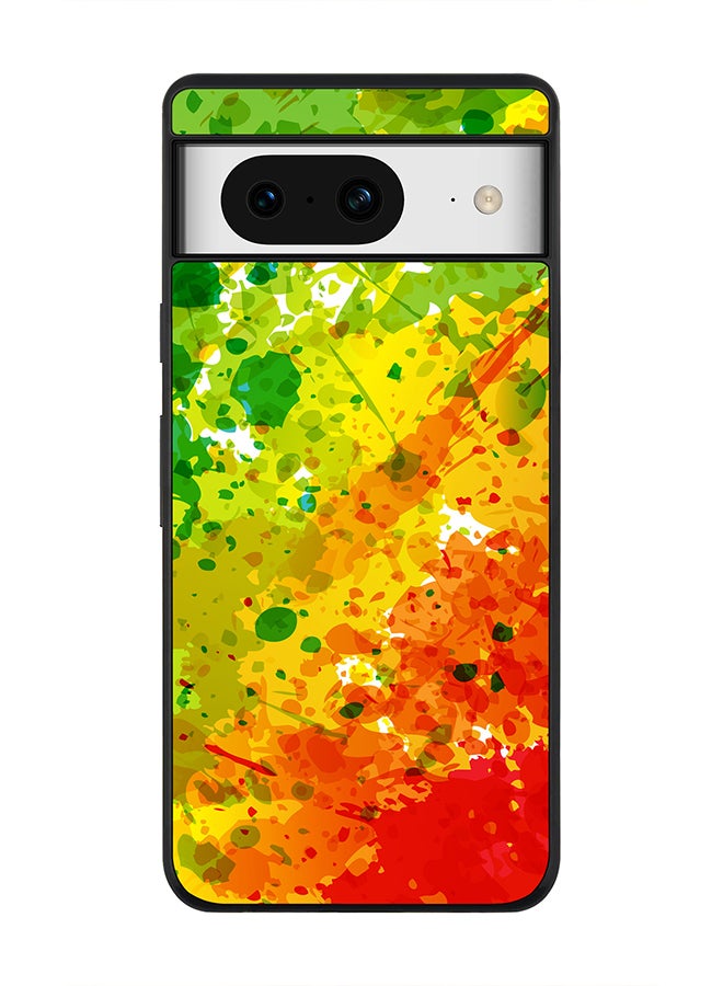 Stylizedd Rugged Black Edge case for Google Pixel 8, Custom Slim fit Flexible Anti Drop Thin Phone Case Cover - Tropical Splash - Image 1