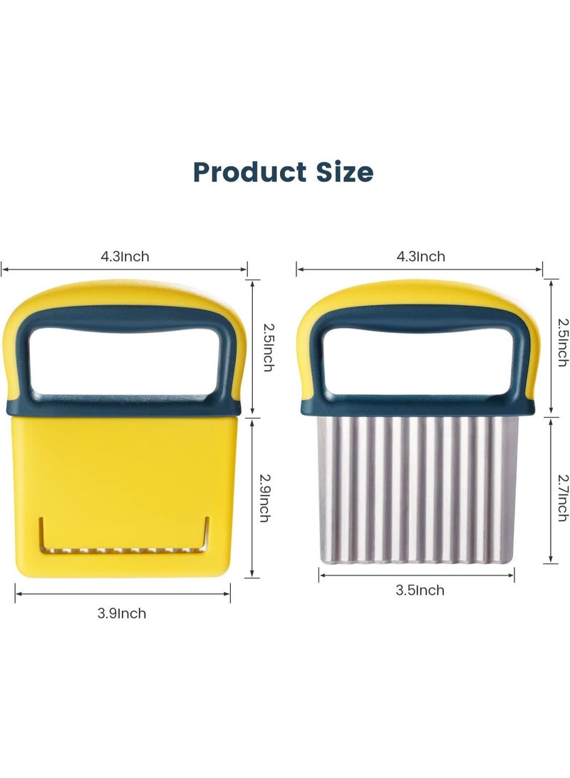 Crinkle Cutter Knife, Potatoes Crinkle Fry Cut and Vegetable Cutter for Veggies, Stainless Steel Carrot Slicer， Multifunctional Kitchen Potato Cutter。 - Image 4