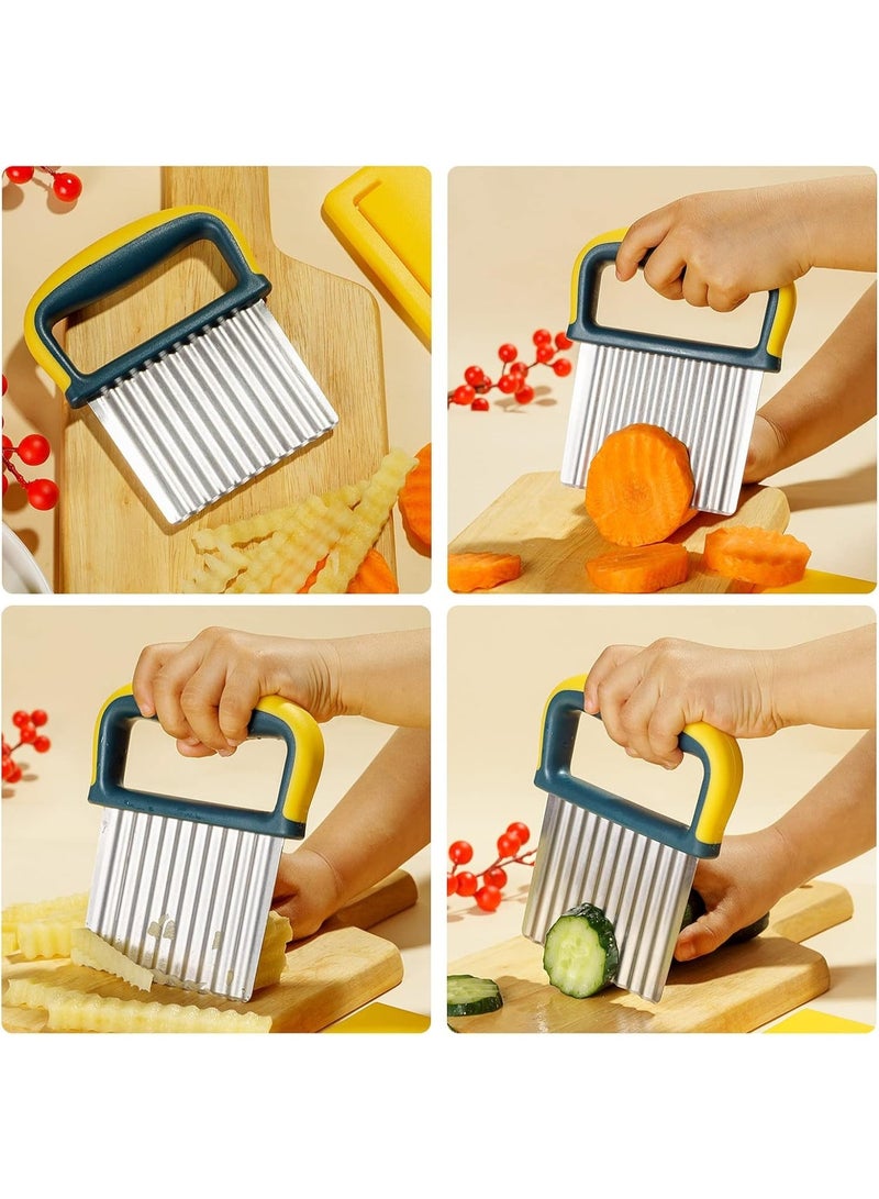 Crinkle Cutter Knife, Potatoes Crinkle Fry Cut and Vegetable Cutter for Veggies, Stainless Steel Carrot Slicer， Multifunctional Kitchen Potato Cutter。 - Image 1