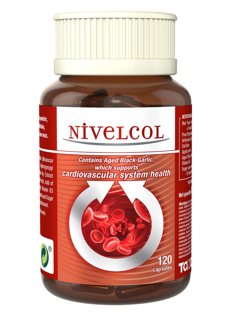 TONGIL Nivelcol 120 Capsules | Red Rice Yeast, Phytosterols, Policosanol, Artichoke and Black Garlic | Supports Cardiovascular System Health | Safe and Effective Formula by TONGIL - Image 1