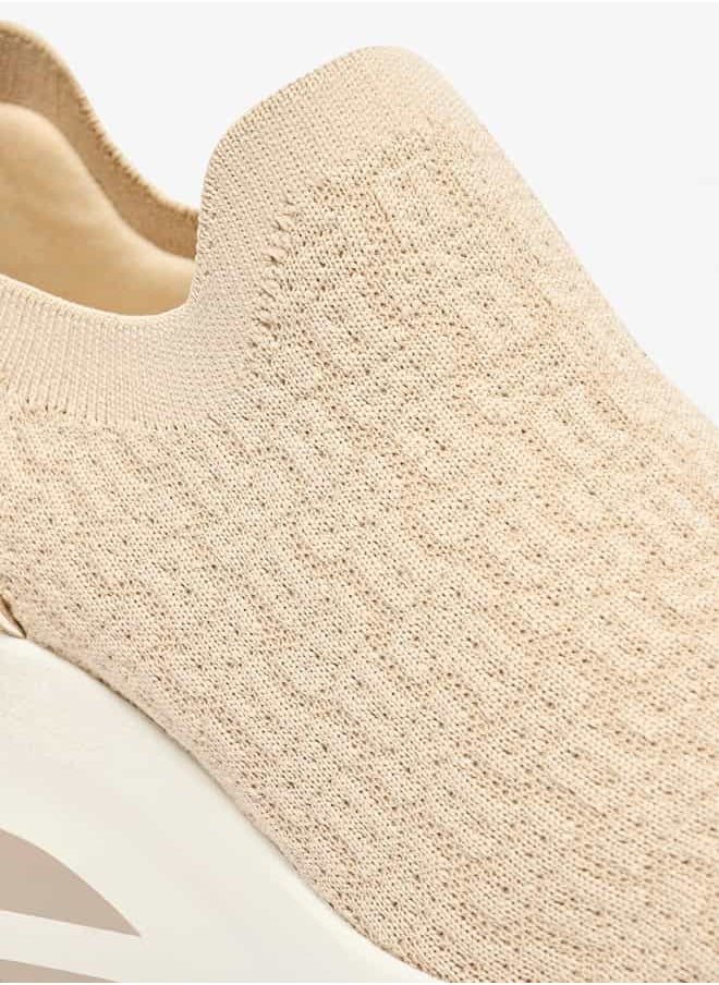 Flora Bella By Shoexpress Women All-Over Monogram Textured Slip-On Low Ankle Sneakers  - Image 5