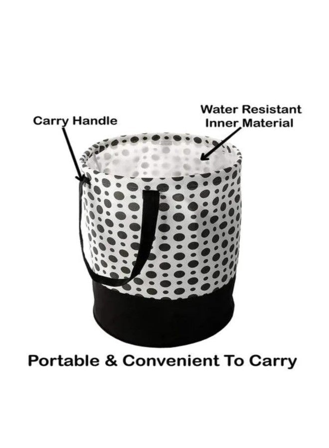 Agroha Large Foldable Laundry Bag | Waterproof Storage Organizer with Handles | Multipurpose Clothes Basket for Home & Travell (Polka Dot) - Image 3