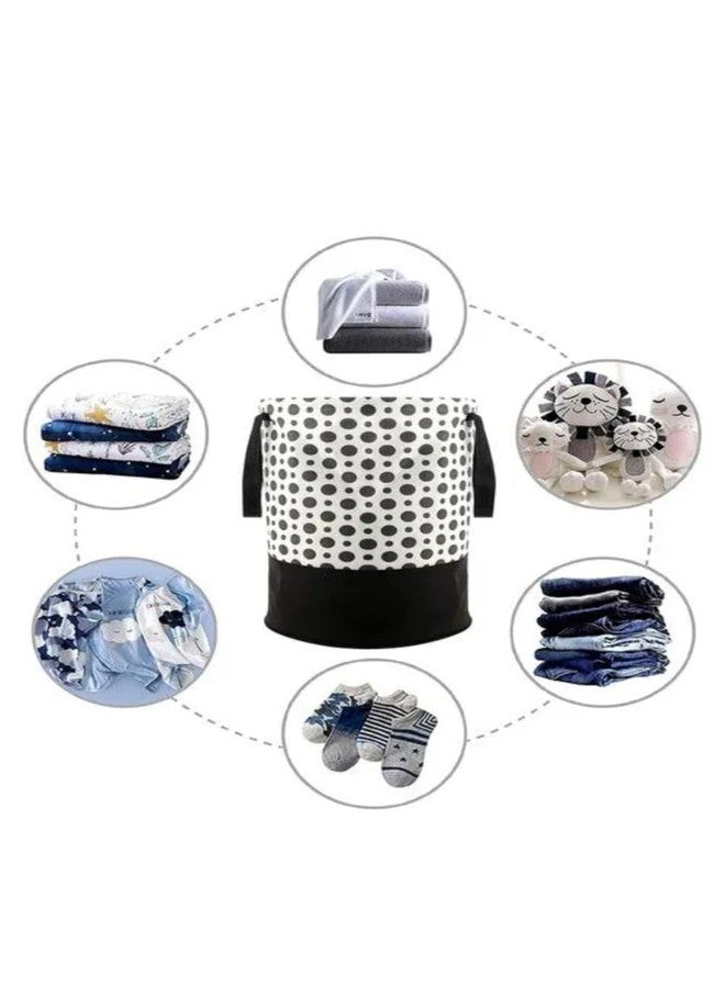 Agroha Large Foldable Laundry Bag | Waterproof Storage Organizer with Handles | Multipurpose Clothes Basket for Home & Travell (Polka Dot) - Image 4