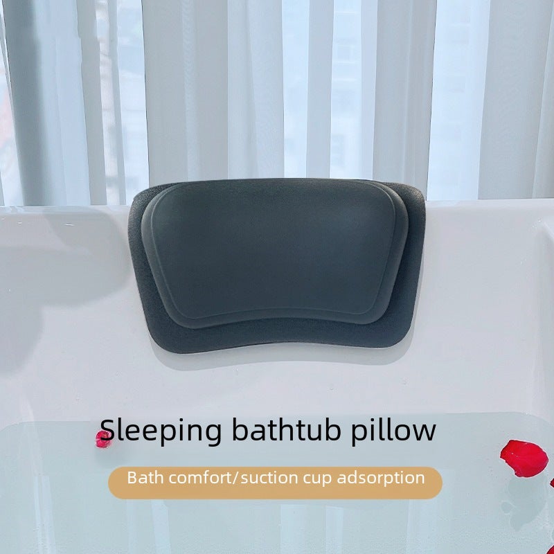 Factory whole cross-border hot PU big suction cup bathtub SPA bath bucket round straight side cylinder universal pillow head neck pillow(Partial Straight Side Bathtub Pillows F10-1 Other Customized Colors, Long 31 * wide 18 * high 9.5cm) - Image 2