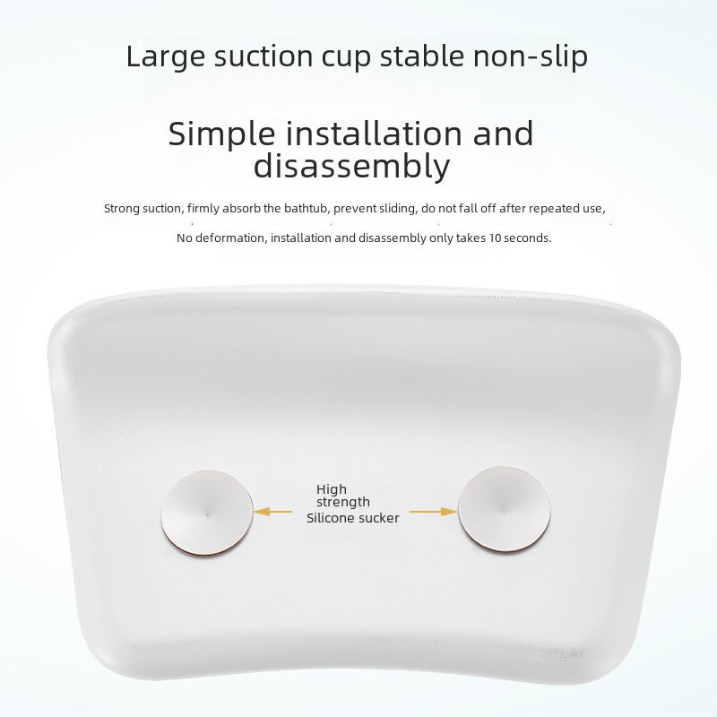 Factory whole cross-border hot PU big suction cup bathtub SPA bath bucket round straight side cylinder universal pillow head neck pillow(Partial Straight Side Bathtub Pillows F10-1 Other Customized Colors, Long 31 * wide 18 * high 9.5cm) - Image 3
