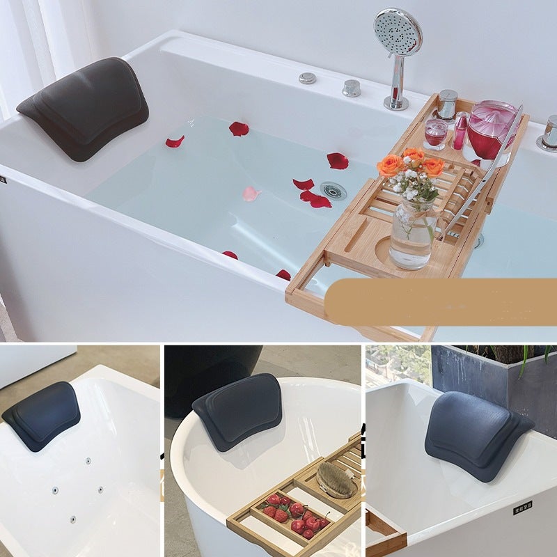 Factory whole cross-border hot PU big suction cup bathtub SPA bath bucket round straight side cylinder universal pillow head neck pillow(Partial Straight Side Bathtub Pillows F10-1 Other Customized Colors, Long 31 * wide 18 * high 9.5cm) - Image 5