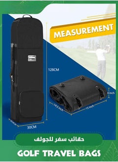 XiuWoo Padded Golf Travel Bags with Wheels, 600D Heavy Duty Oxford Wear-Resistant, Soft Sided Foldable Golf Club Travel Covers for Airlines, Golf Club Bag Protection, Extra Storage Pocket  - Image 2