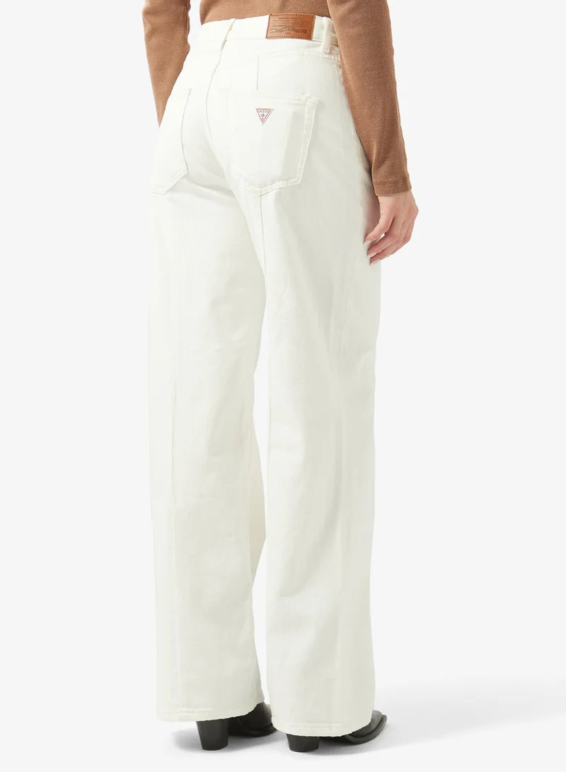 Guess  Wide Leg Crop Seamed Jeans for Women | Best Price UAE