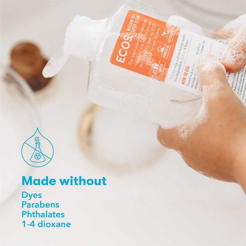 ECOS Dish Soap - Cuts Grease & Food Residue - No Harsh Chemicals - Hypoallergenic for Sensitive Skin - Biodegradable Formula, Recyclable Sustainable Liquid Dishwashing Soap - Natural Pear (Pack of 2) - Image 3