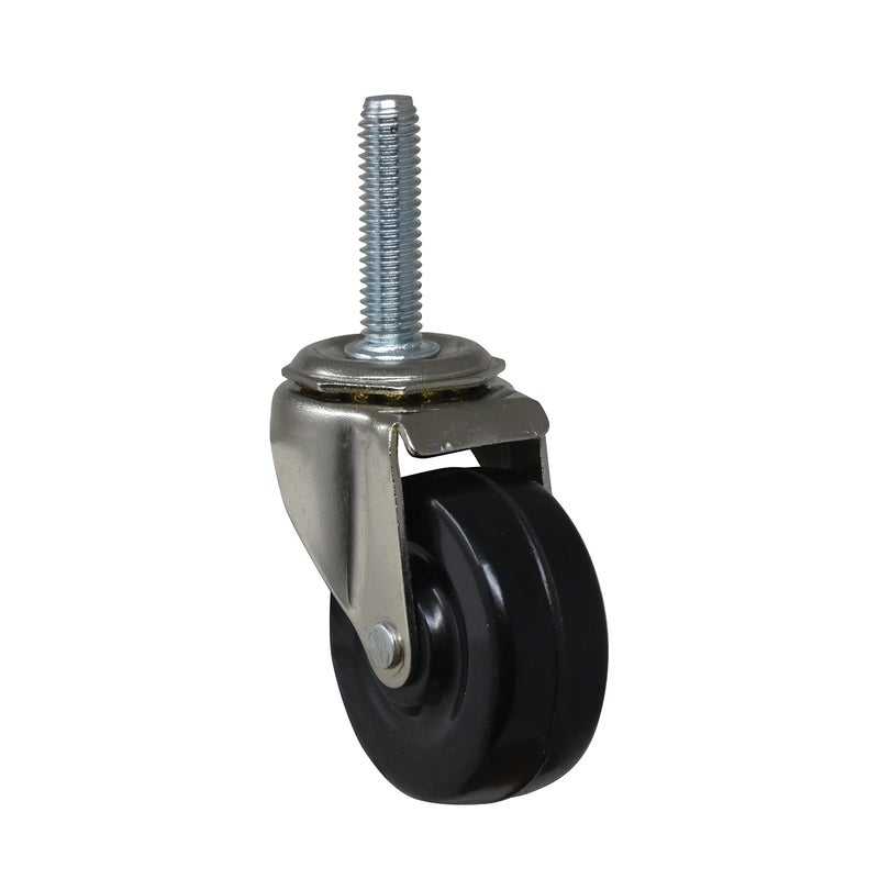 Shepherd Hardware 9344 2-Inch Threaded Stem Casters, 5/16-Inch Stem Diameter, 80-lb Load Capacity, (Pack of 2) , Black - Image 1