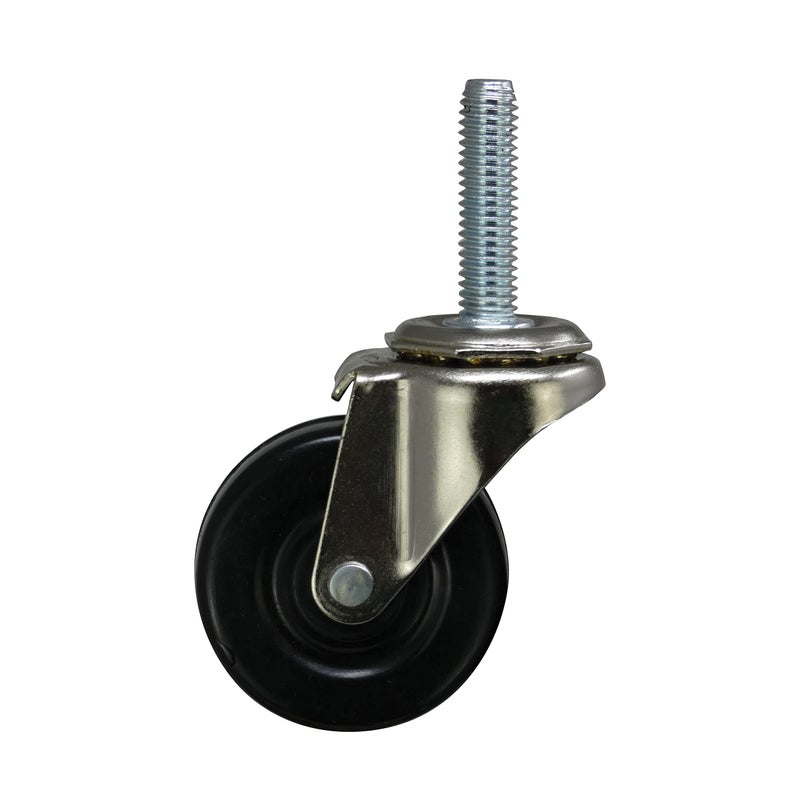 Shepherd Hardware 9344 2-Inch Threaded Stem Casters, 5/16-Inch Stem Diameter, 80-lb Load Capacity, (Pack of 2) , Black - Image 3