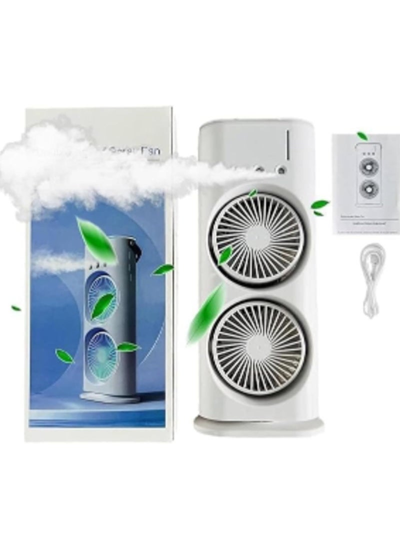 Portable AIR Conditioner,USB Rechargeable with Remote control,280ml Water Tank with 7 Colors Light,Air Cooler,table fan with Mist Humidifier,Desk Fan