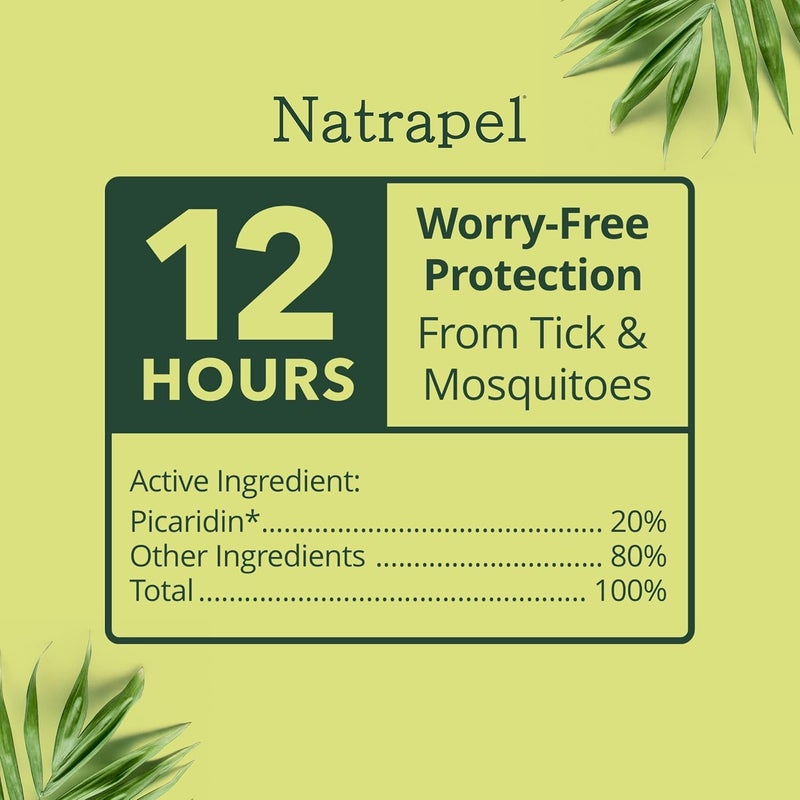 Natrapel Tick & Insect Repellent - Bug Spray with 20% Picaridin - Family Protection Against Mosquitoes, Ticks & More - Up to 12 Hours of Protection - 3.4 fl oz (3 Pack) - Image 2