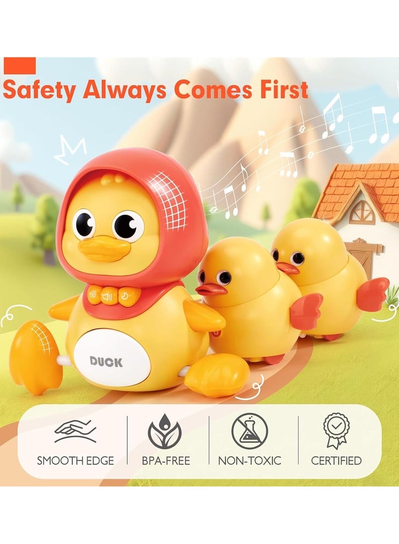 3 Pcs Musical Duck Crawling Baby Toys Set with Music & Light for Baby 6 to 12 Months, Crawling Baby Toys Early Learning Educational Toy - Image 5