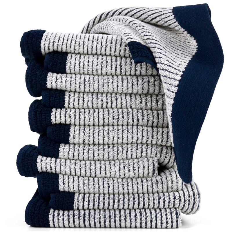 Cleanbear Wash Cloths 12 Pack Washcloths for Your Face and Body, Bathroom Towels for Showering, 13â€ x 13â€ Large Washcloth Set, Navy-Blue - Image 1