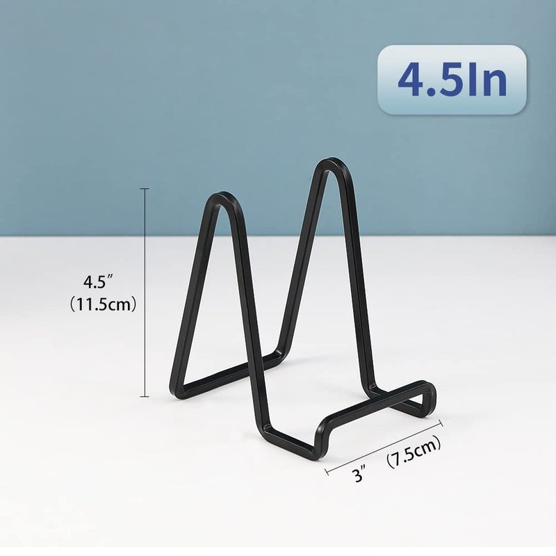 DIDUDIDU Plate Holder Easel Display Stand - 4.5 Inch Metal Plate Stands For Display - Tabletop Picture Stand - Black Iron Easels For Display Pictures | Photo Frames | Book | Decorative Plates | Plaque - 1 Pack - Image 2