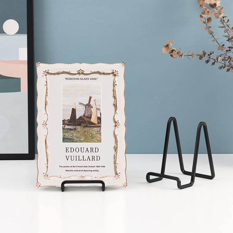 DIDUDIDU Plate Holder Easel Display Stand - 4.5 Inch Metal Plate Stands For Display - Tabletop Picture Stand - Black Iron Easels For Display Pictures | Photo Frames | Book | Decorative Plates | Plaque - 1 Pack - Image 3