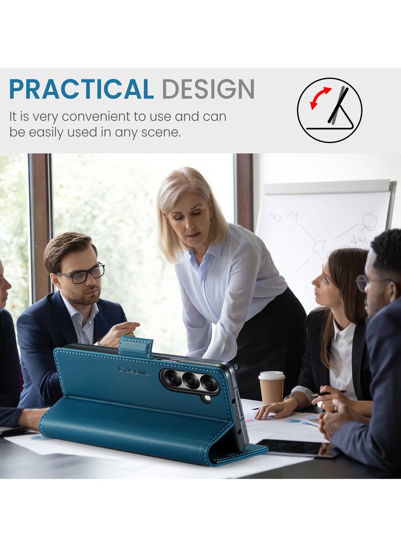 CaseMe For Samsung Galaxy Z Fold 7 Cover, PU Leather Flip Cover with Card Holder, RFID Blocking Magnetic Closure, Foldable Stand, Shockproof Wallet Case - Image 5