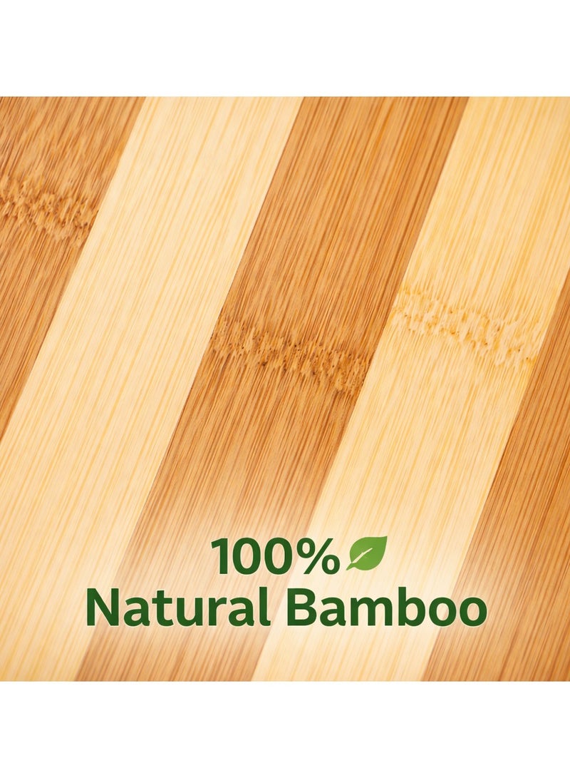 CHEEMAISTIC Premium Bamboo Wooden Cutting Board with Handle – Durable Chopping Board for Kitchen, Knife Friendly Surface, Multipurpose Serving & Food Prep Board, Easy to Clean & Space Saving Design - Image 4