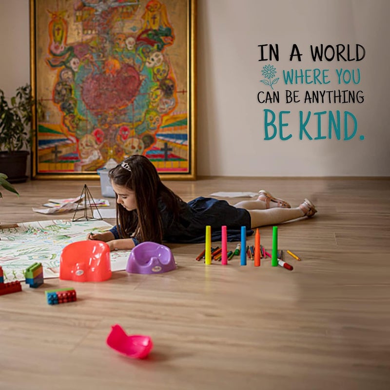 SUPERDANT Be Kind Quotes Wall Sticker in A World Where You Can Be Anything Kind Inspirational Wall Decal Stickers for Kids Vinyl Lettering DIY Art Decor for Office Classroom Kids Room Nursery Home - Image 4