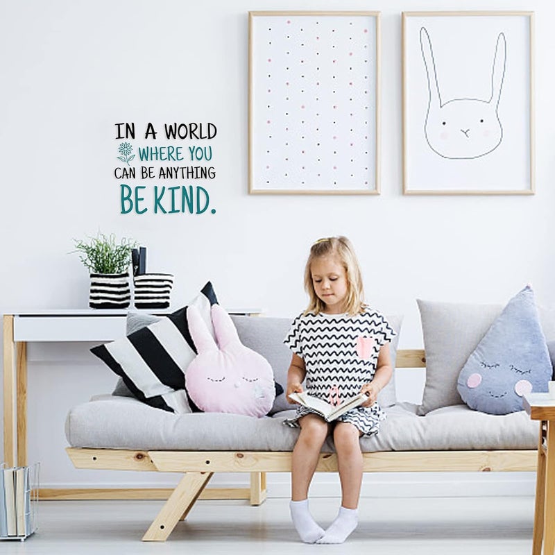 SUPERDANT Be Kind Quotes Wall Sticker in A World Where You Can Be Anything Kind Inspirational Wall Decal Stickers for Kids Vinyl Lettering DIY Art Decor for Office Classroom Kids Room Nursery Home - Image 3