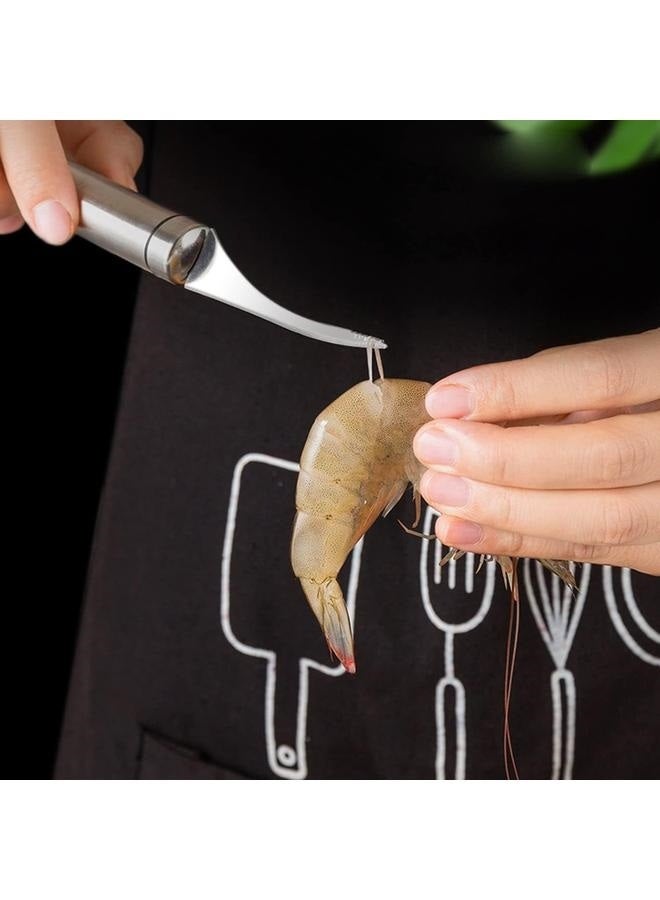 (2 Pack) Stainless Steel Shrimp Line Knife+ Shrimp Peeler, Shrimp line tool Easily Remove Fish Scales shrimp shells Feather for Kitchen Tools (2021 Newest)  - Image 3