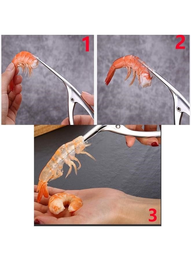 (2 Pack) Stainless Steel Shrimp Line Knife+ Shrimp Peeler, Shrimp line tool Easily Remove Fish Scales shrimp shells Feather for Kitchen Tools (2021 Newest)  - Image 5