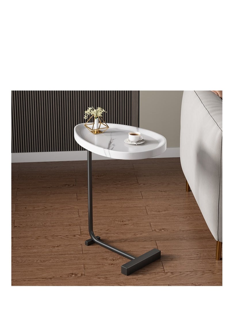 Y&D طاولة جانبية صغيرة على شكل C لطاولة نهاية للكنبة والسرير، طاولة تلفاز بإطار معدني للكنبة، غرفة المعيشة، غرفة النوم - Image 1