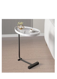 Y&D Small Side Table C Shaped End Table for Sofa and Bed, TV Tray Table with Metal Frame for Couch, Living Room, Bedroom  - Image 3