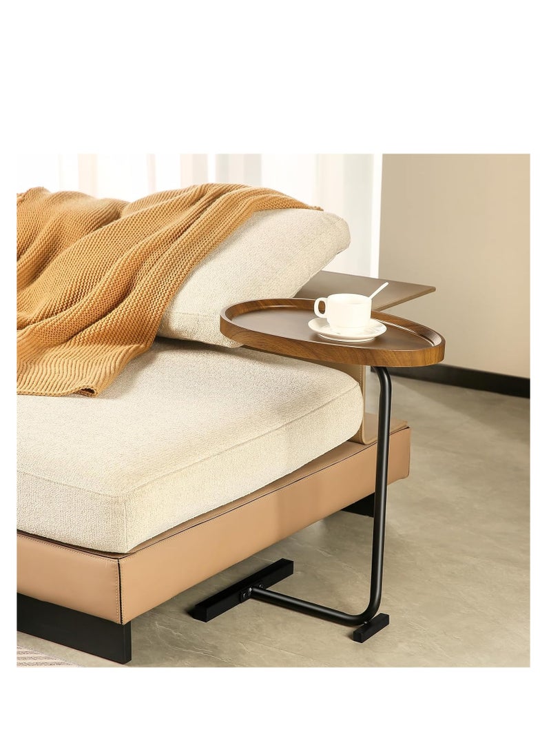 Y&D طاولة جانبية صغيرة على شكل C لطاولة نهاية للكنبة والسرير، طاولة تلفاز بإطار معدني للكنبة، غرفة المعيشة، غرفة النوم - Image 4