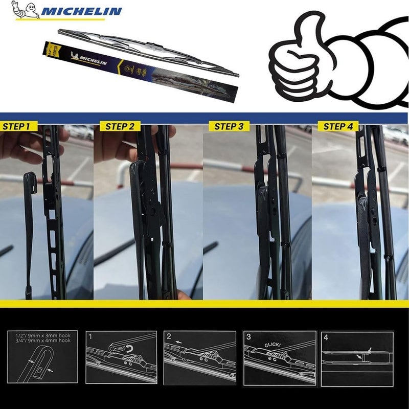 Michelin Wiper Blade 22" for Windscreen | Radius Standard | Anti-Corrosion | 60097 | ST55 - Image 2