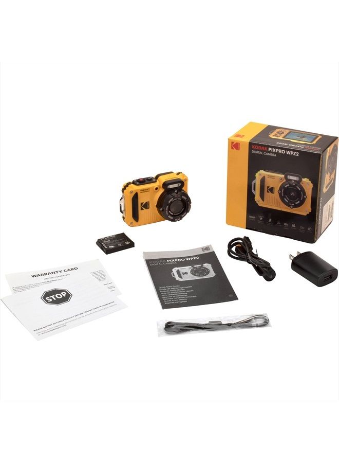 Photo4Less كاميرا رقمية Kodak PIXPRO WPZ2 + حقيبة سوداء للتصوير + بطاقة microSDHC سعة 32 جيجابايت (أصفر) - Image 5