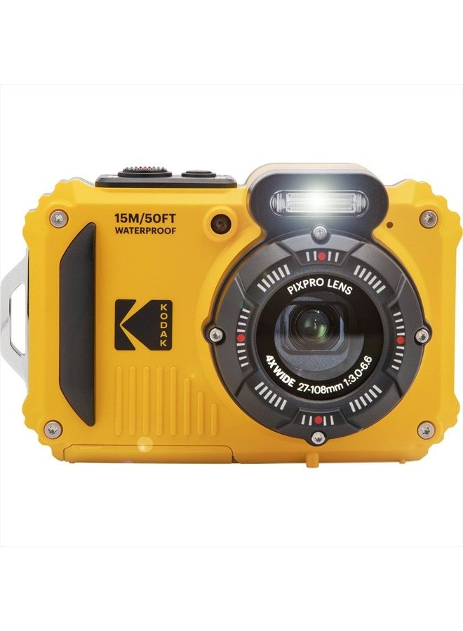 Photo4Less كاميرا رقمية Kodak PIXPRO WPZ2 + حقيبة سوداء للتصوير + بطاقة microSDHC سعة 32 جيجابايت (أصفر) - Image 2